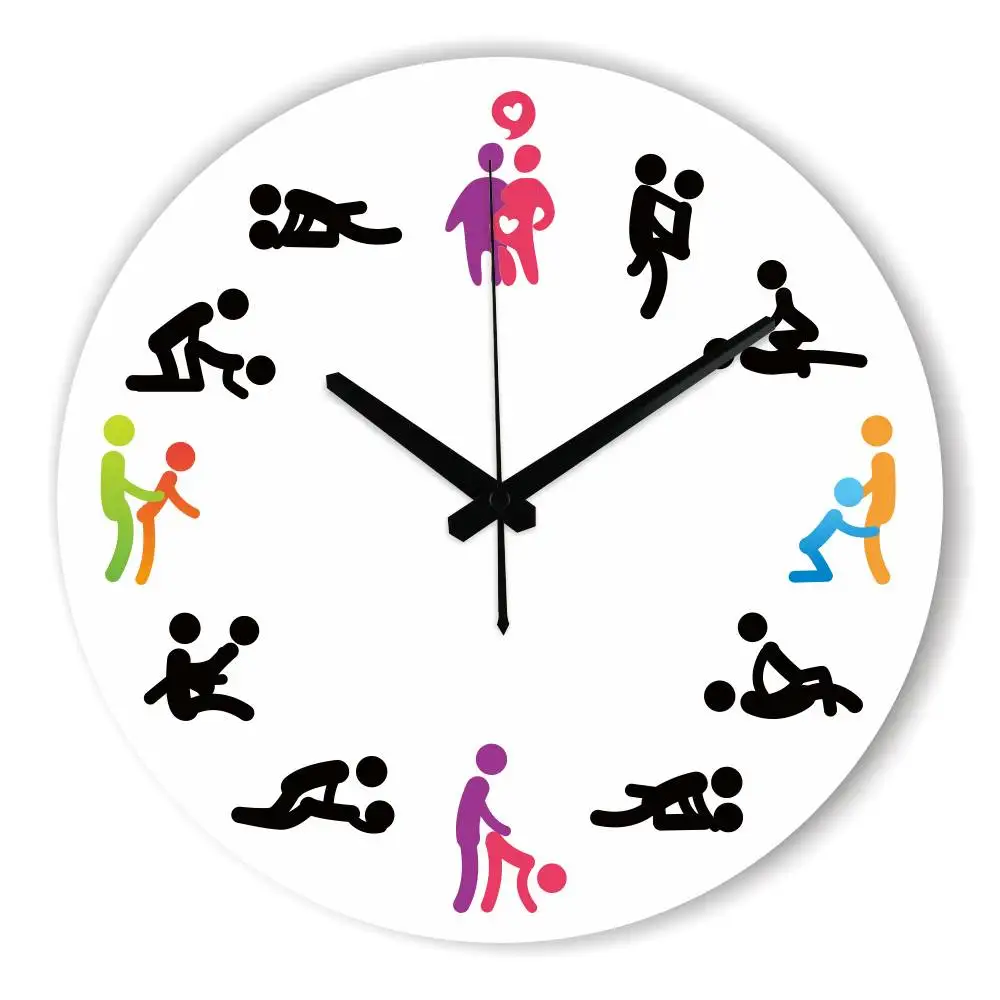 Современный дизайн Kama Sutra секс позиция настенные часы для спальни украшения