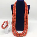Dudo Fashion Bridal Jewelry Sets Acrylic Beads Shoulder Jewelry Orange / Red / Pink Long Necklace African Collar Style For Women