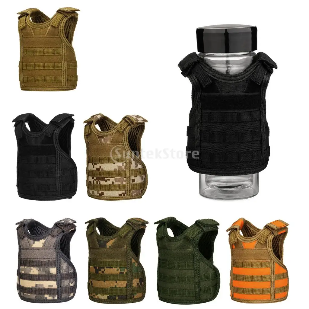 Mini Military Army Tactical MOLLE Vest Style Beers Sleeve Cans Cover Bottles Stubby Holder Cool Bottle Decoration