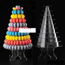 10 Tier Macaron Turm Stand Macaron Display mit Acryl Ständer Hochzeit Geburtstag Hause 2016 Weihnachten Kuchen Dessert Anzuzeigen platte