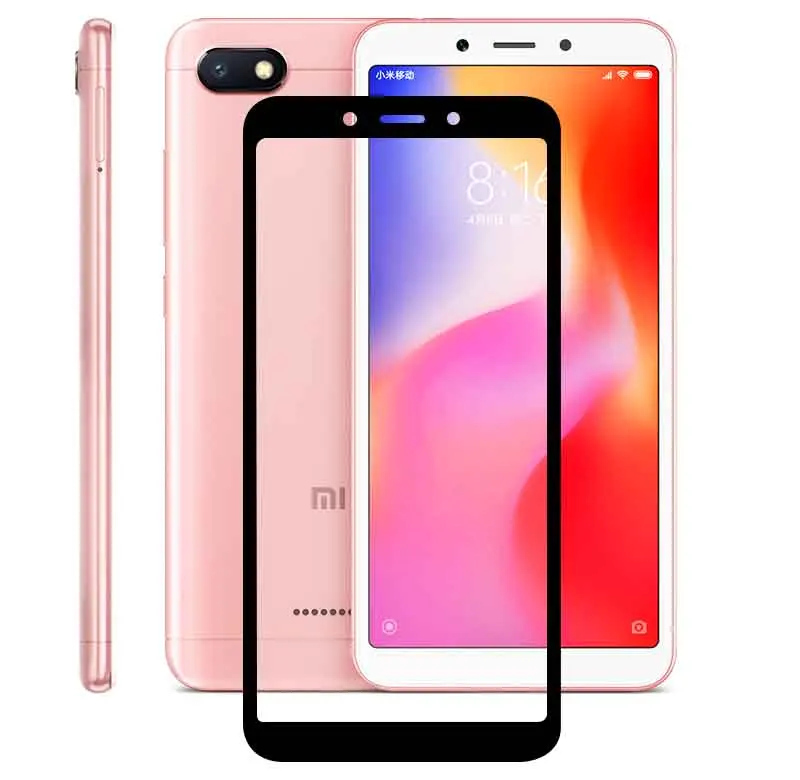 Закаленное стекло с полным покрытием клея для Xiaomi Redmi 6 защита экрана Защитная
