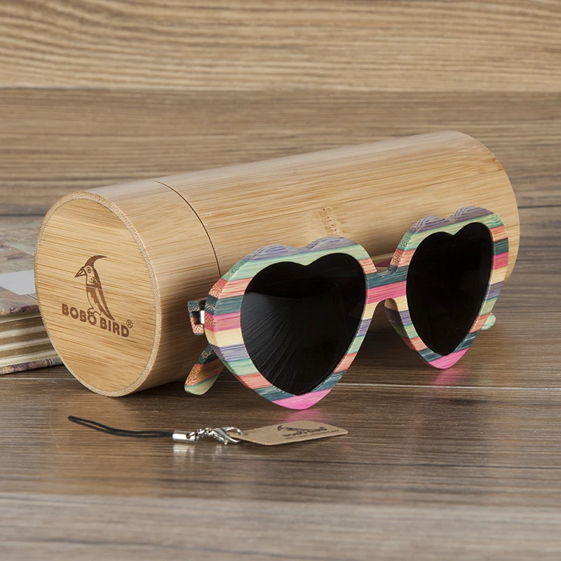 Heart-shaped Wood Sunglasses Women New Fashion Sun glasses Ladies Memento Gift Drop Ship 2017