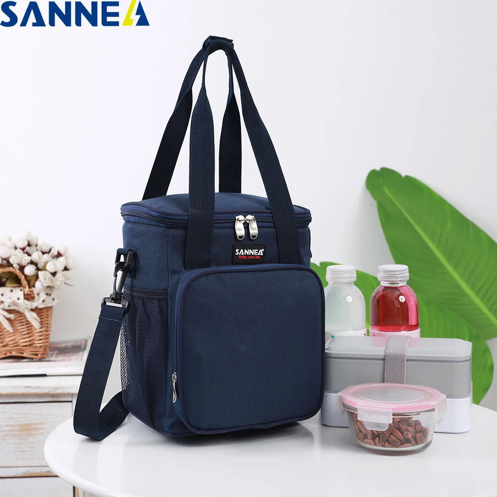 SANNE 9L New Fashion Design Lunch Bag Frosted Fabric Portable Multifunction Lunch Bag Thermal Food Insulated Cooler Lunch Box funny science scientist resuable box multifunction chemistry chemical elements thermal cooler food insulated lunch bag kid