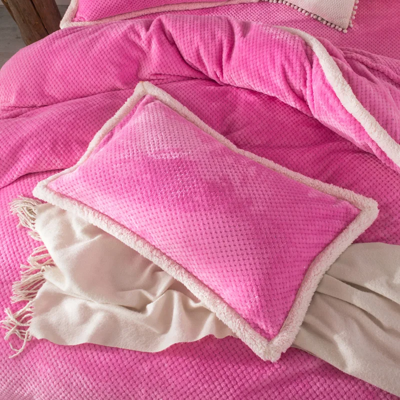 Флисовая ткань бархатные постельные принадлежности Foft постельное белье 4 шт. постельное белье Зимняя простыня теплые наволочки двуспальная кровать