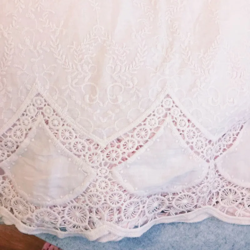 

Green pink Bilateral Symmetry Purple Cotton Openwork Embroidery Lace Fabric Skin-friendly Soft Summer Dress Lace Fabric RS227