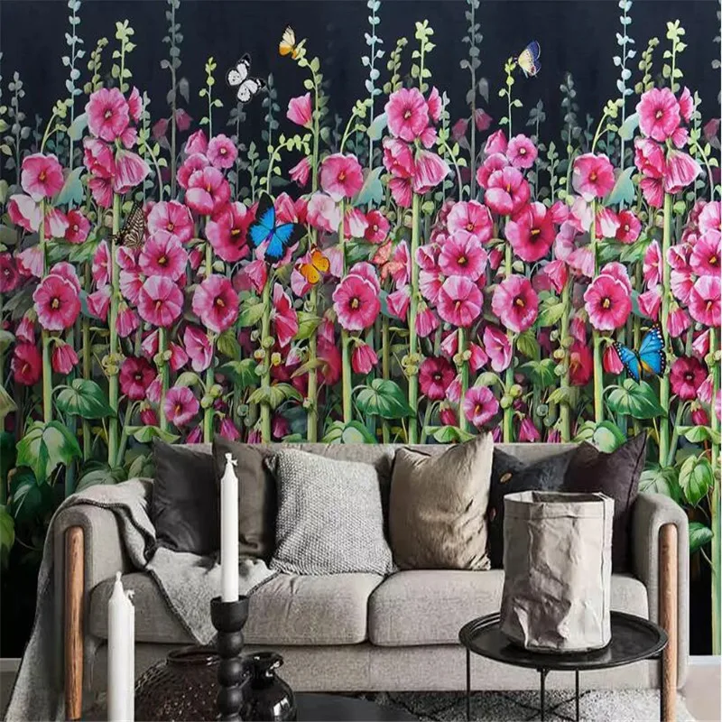 HD hemp flower butterfly background wall professional production mural, wallpaper wholesale, custom poster photo wall HD hemp flower butterfly background wall professional production mural, wallpaper wholesale, custom poster photo wall