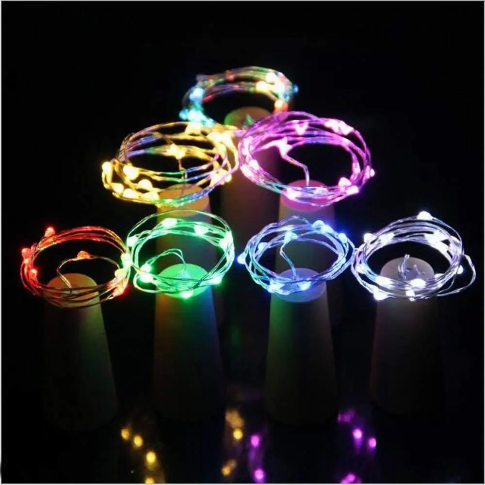 Новый 20 LEDS 8 видов цветов Spark I лампа для бутылки вина в форме пробки батареи медная