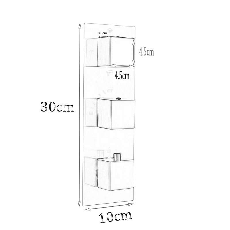 Faucet Cartridge Thermostatic Mixing Valve Bathroom Thermostatic Shower Mixer Valve-Square 3-4 Way Thermostatic Mixer Faucet Cartridges Faucet Accessories