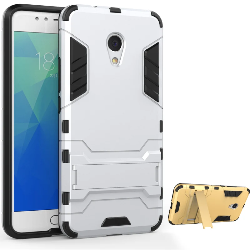 2 in 1 Hard PC+Soft Silicone TPU Rugged Rubber Kickstand Case For Meizu Meilan M5S Matte Armor Shockproof Phone Holder Cover |