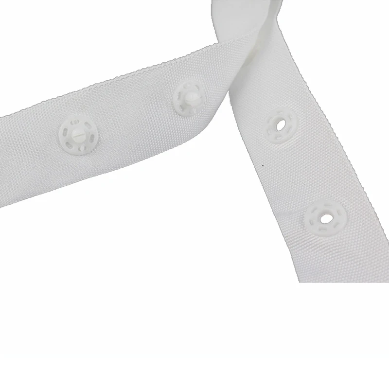 polyester plastic sewing snap tape hand sew on button tape white ribbon