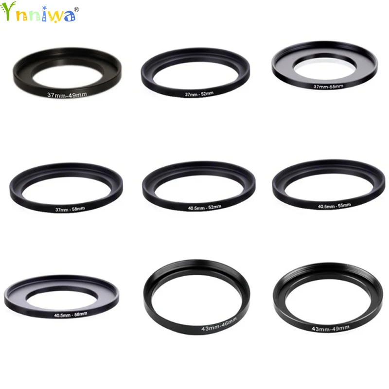 49-67mm 10pcs 49-67 49-72 49-77 52-58 52-62 52-67 52-72 52-77 55-62mm Metal Step Up Rings Lens Adapter Filter Set ND UV CPL Filter 