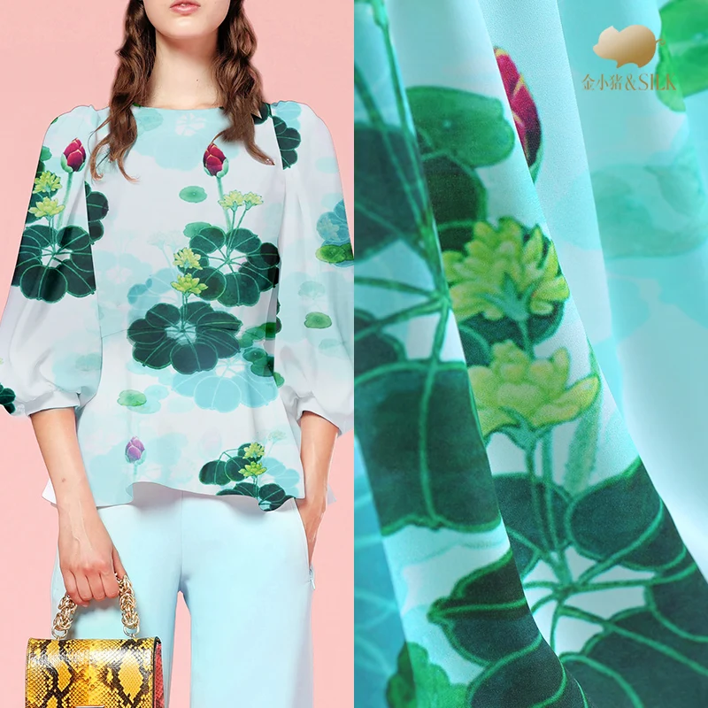 

112cm silk elastic double Joe fabric anti-wrinkle soft silk fabric for dress digital inkjet silk fabric wholesale silk cloth