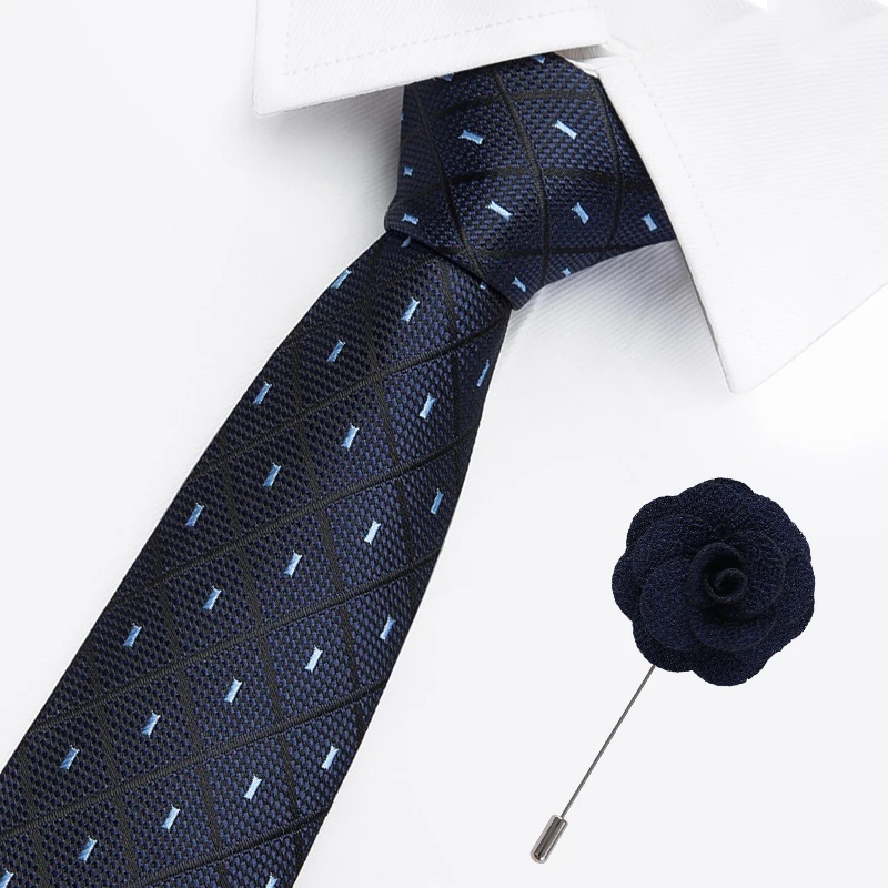 

Vangise 7.5cm Mens Christmas Tie Bluel Prinetd Necktie Jacquard Weave Corbatas Vestidos Cravat Neck Ties free gift brooch