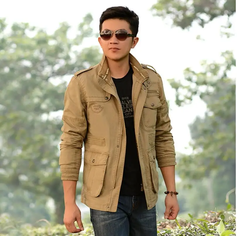 

2018 New Spring and Autumn Brand Men's Stand Collar Jacket Cotton casual large size jacket Plus Size 7XL High quality jacket men