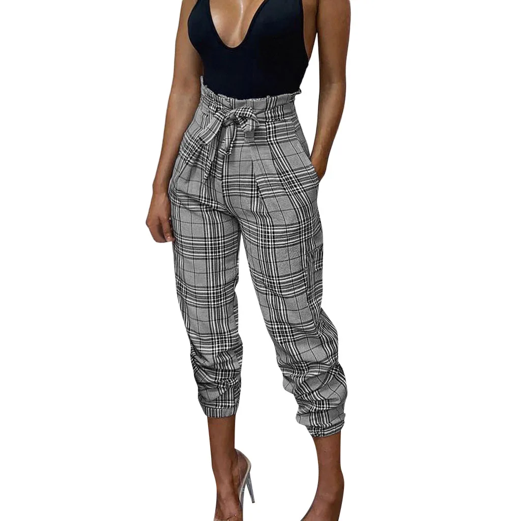 New Bow Bandage Belt Trousers For Women Summer Drawstring