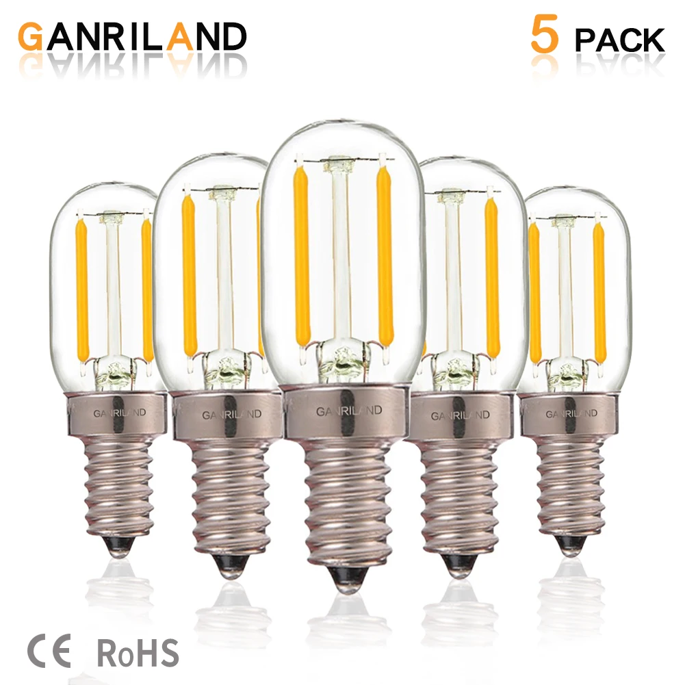 

GANRILAND T22 12V 24V DC AC LED Lamp 1W E12 E14 Led Cob Filament Refrigerator Bulb Vintage Decoration Lighting Bulbs for Room