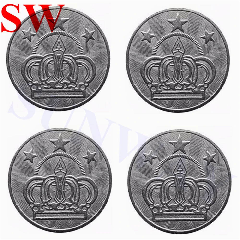 100pcs Arcade Gaming Coin Tokens 25*1.85mm Stainless Steel-Crown For Arcade 