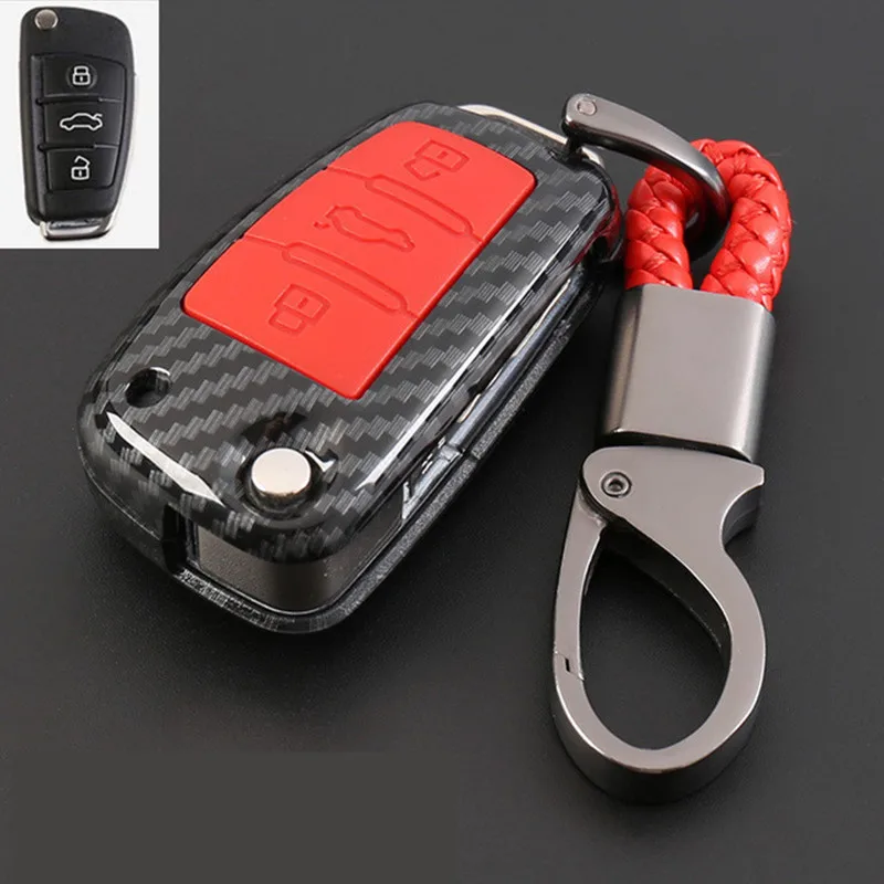 ABS-Carbon-Fiber-Shell-Silicone-Cover-Remote-Key-Holder-Fob-Case-KeyChain-For-Audi-A1-A3.jpg_640x640 (3)