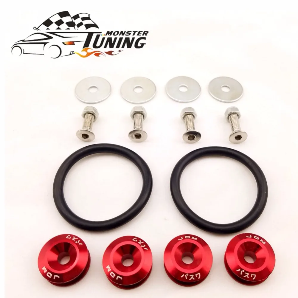 

Tuning Monster JDM Style Aluminum Bumper Quick Release Fasteners Fender Washers For Honda Civic Integra RSX And Universal Car