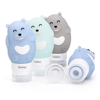 

80ml Bear Squeezable Leak Proof Travel Size Silicone Containers Bottles TSA Airline Approved for Shampoo Conditioner 100pcs