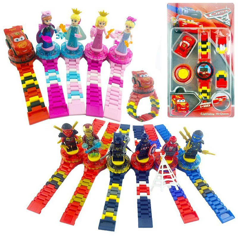 

Super Hero Watch Building blocks Ninjagoed Marveling Avengers Figures Bricks Toys Compatible with Legoed Minecrafted Block Watch
