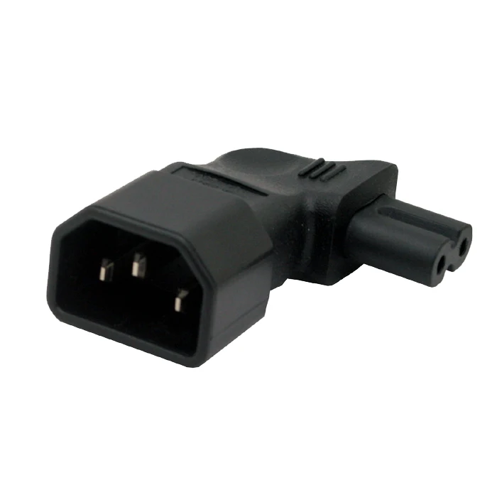 

Free shipping IEC 320 C13 to C7 Right angle Plug adapter IEC C8 to C14 3pin male to 2pin female changer adapter