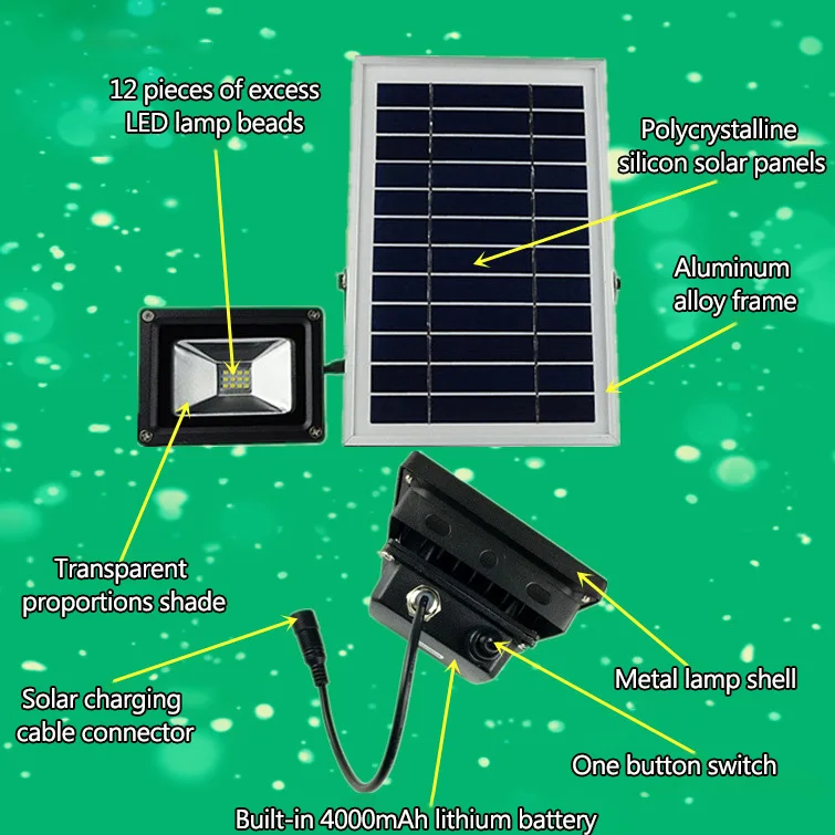 Solar Panel Solar Board Power Generater Powered LED Street Light Kit 12 LED White Light For Street Yard Path Garden Street Light (8)