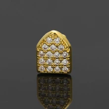 Хип-хоп золотые серебряные одиночные зубы Grillz Кепка для мужчин iced out CZ Ложные дентальные украшения зуб для женщин раппер ювелирные изделия для тела Вечерние подарки