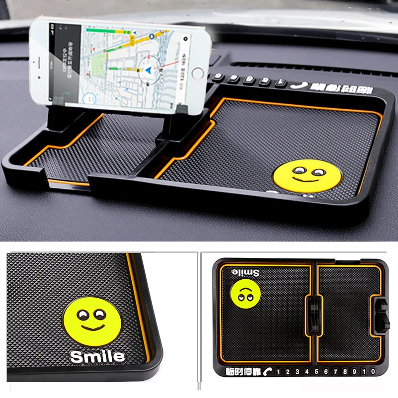 

SHDLIFE Car Cell Phone Anti Slip Pad Mat for Renault Megane 2 3 Duster Logan Clio Laguna Captur Koleos Fluenec Latitude Kadjar