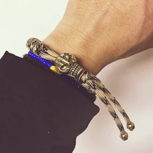 Mcllroy мужские браслеты ручной работы diy Нейлон Плетеный веревочный браслет металлический скелет браслет викинга pulseira ювелирные изделия для мужчин