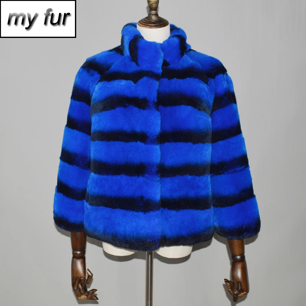 

2019 Quality Autumn Winter Women Real Rex Rabbit Fur Coat Real Rex Rabbit Fur Short Jacket 100% Natural Rex Rabbit Fur Overcoat