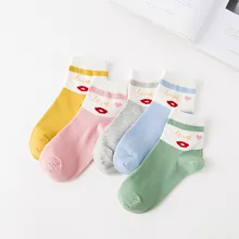 Осенние и зимние Новые жаккардовые хлопковые носки love повседневные и удобные женские носки