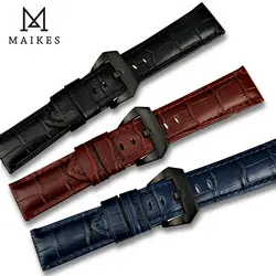Maikes новый дизайн 22 мм 24 мм 26 мм часы аксессуары ремешки натуральная кожа часы ремешок для Panerai часы браслет ремень