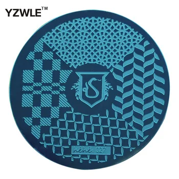 YZWLE 1 Pcs Stamping Nail Art Image Plate, 5.6cm Stainless Steel Nail Stamping Plates Template Manicure Stencil Tools (hehe-027)