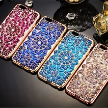 200 шт. для iPhone 7 7 плюс Bling Diamond Crystal Защита от солнца цветок Покрытие ТПУ мягкий чехол для iPhone 5, 6 S 6 плюс телефон В виде ракушки