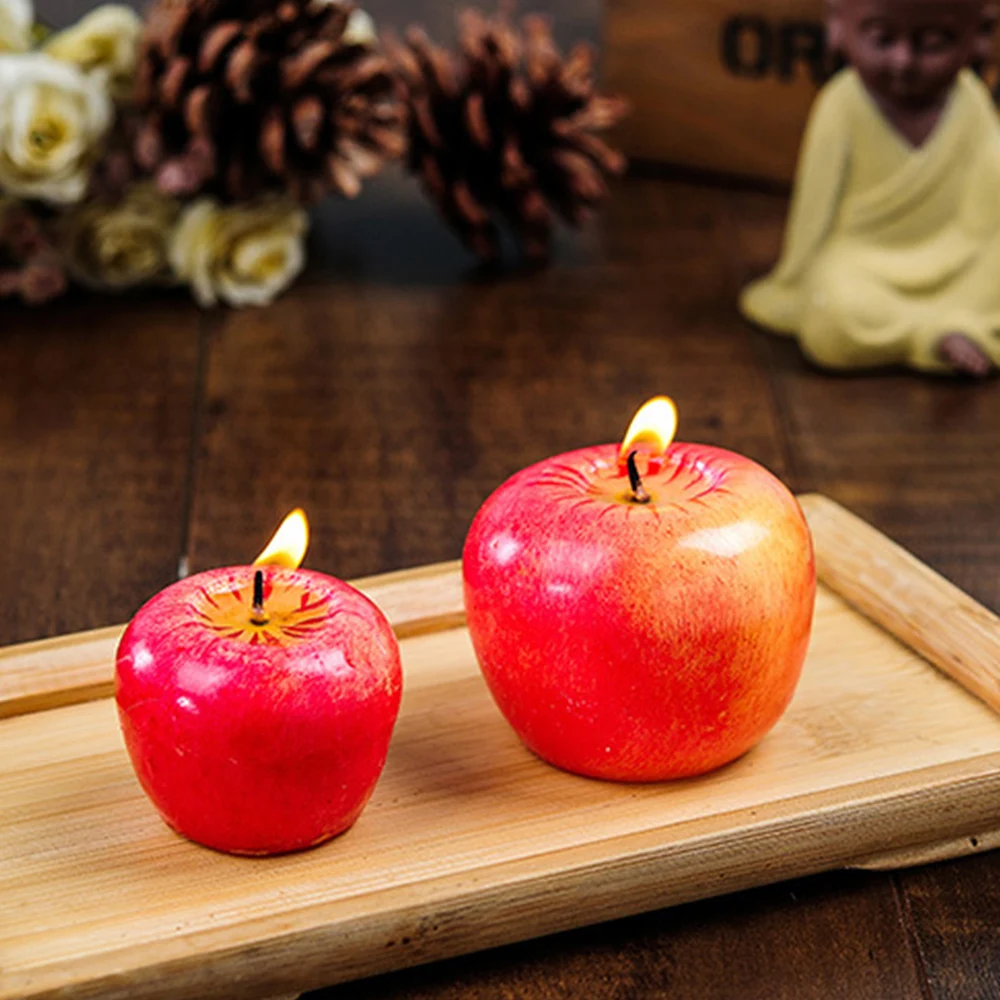 Buy 1PC Red Apple Shape Fruit Scented Candle Wedding