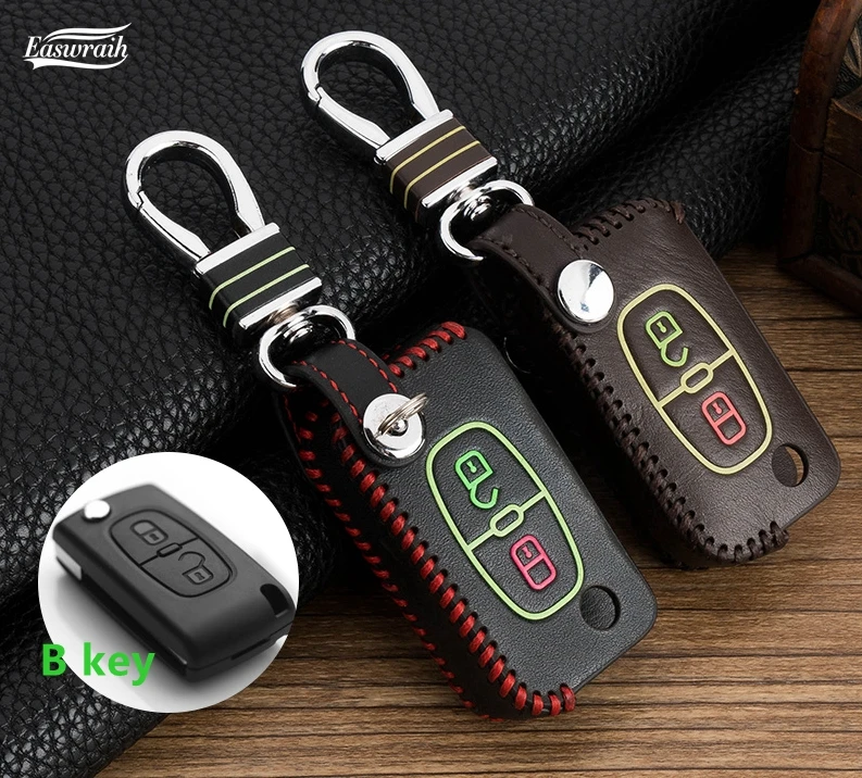 

gift car luminous key wallet cover case chain for Peugeot 308 408 2008 4008 508 301 206 207 107 5008 3008 car accessories