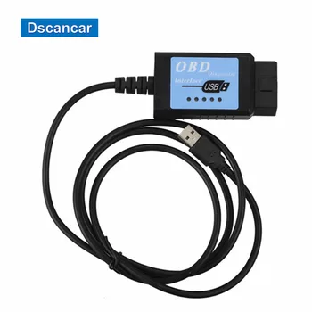 

Plastic USB ELM327 V1.4 OBD CANBUS Scanner with FT232RL Chip ELM327 OBD2 Auto Diagnostic Scanner V2.1 Software Version