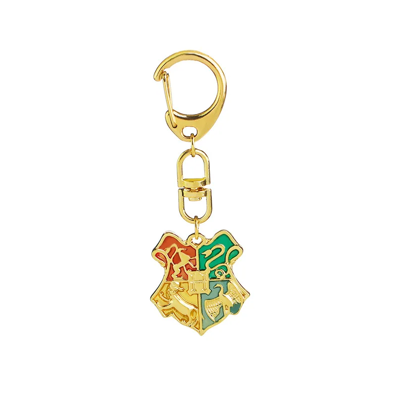 

Vintage Harry P Key Chain Key Ring Hogwarts Gryffindor HufflePuff Ravenclaw Slytherin Logo Metal Keychains Pendant