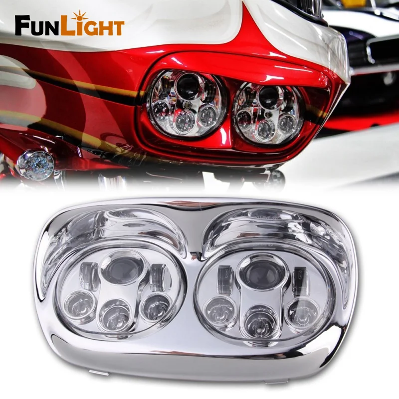 7 Inch Motorcycle LED Dual Daymaker Projector Headlight for Harley Davidson Road Glide 2004~2013