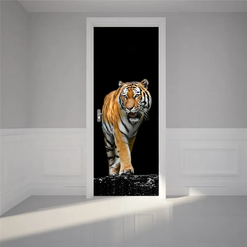 Тигровая дверь стикер s дом гостиная дверь животное Наклейка на стену украшение Наклейки - Цвет: 030nc