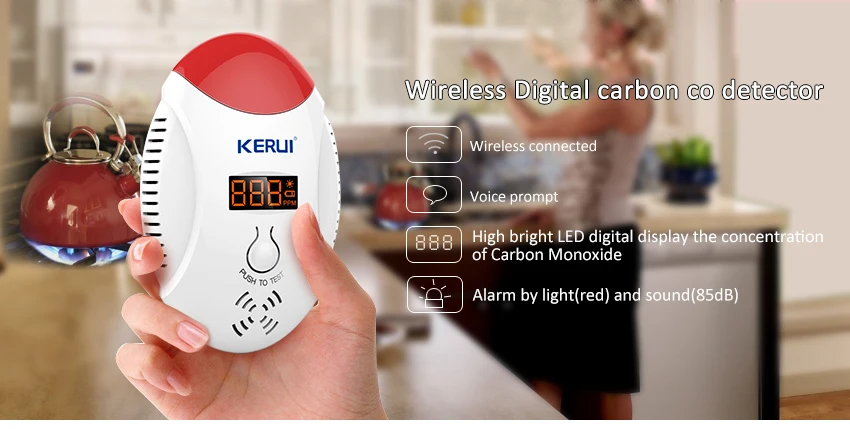 KERUI TFT Цвет Экран W18 Аварийная сигнализация wifi gsm безопасности дома приложение Управление светодиодный Дисплей голос Строб детектор