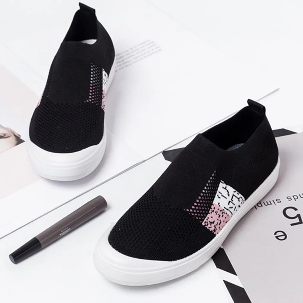 

Women Sneakers Female Knit Vulcanized Shoes Casual Socks Ladies Flat Shoe Mesh Trainers Soft Walking Footwear Zapatos Mujer
