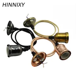 Hinnixy E27 подвесные светильники покрытием металлическая роза золото подвесной светильник регулируемый Длина для украшение для столовой