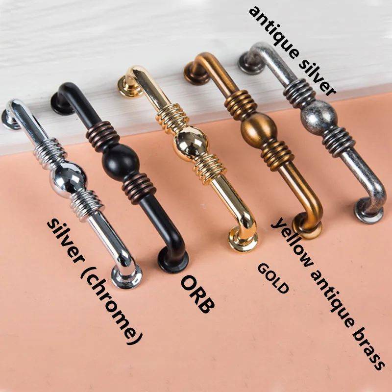 96 128 192mm modern simple silver chrome kitchen handle antique