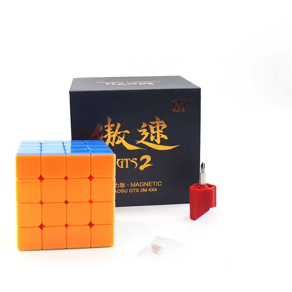 MoYu AoSu GTS2 M Magnetic 4X4X4 Stickerless Magic Cube Speed Cube USA Stock 