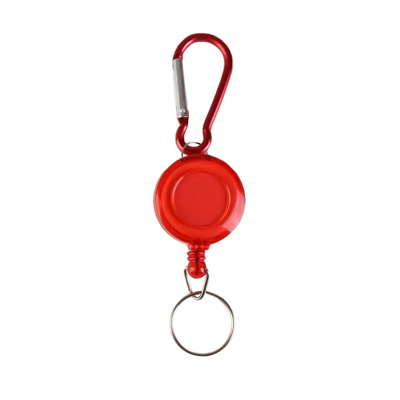 Портативный рыболовный трос рулетка инструмент для измерения втягивающий брелок выдвижная катушка держатель Бейджа рыболовный карабин - Цвет: Red