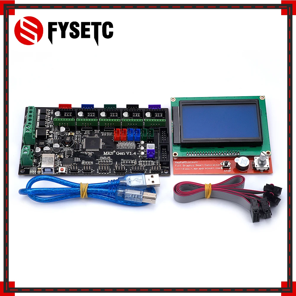 

Gen V1.4 Control Board Mainboard Compatible With Ramps1.4/Mega2560 R3 + 12864 Graphic LCD Display For 3D Printer Parts