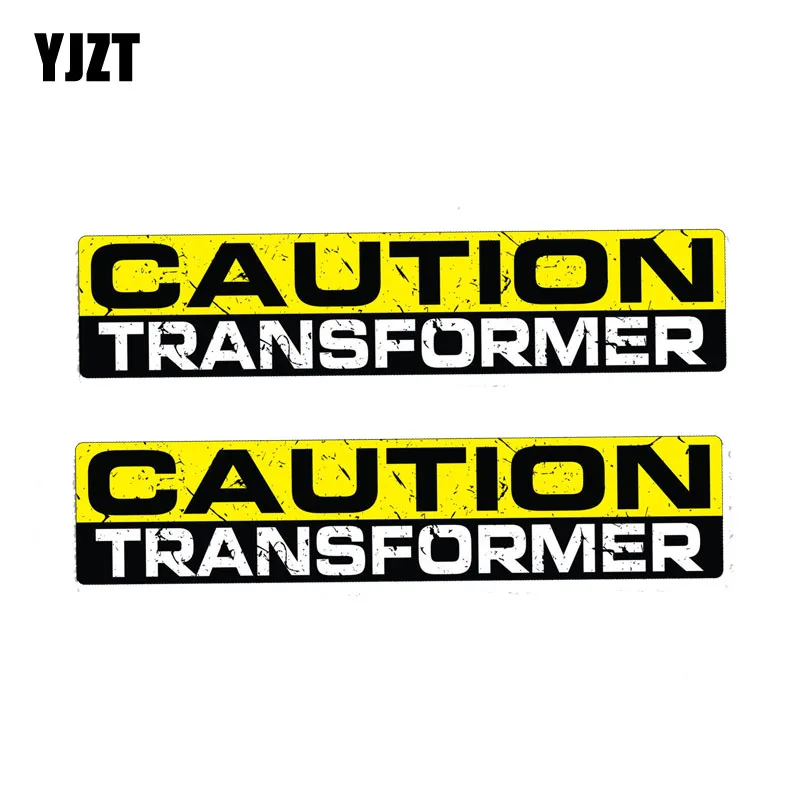 

YJZT 2X 15CM*3CM Creative CAUTION TRANSFORMER Car Sticker PVC Decal 12-1185