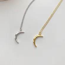 Качественное ожерелье из стерлингового серебра 925 пробы с подвеской в виде Луны, простой трендовый дизайн, дикое ожерелье для женщин, модные подвески, ювелирное изделие, подарок